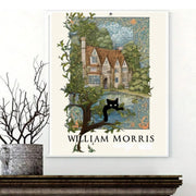 William Morris Exhibition Wall Art Print,  peeking cat Abstract Textiles Vintage art , Famous Artist Print, Vintage Wall Art,Textiles Art,
