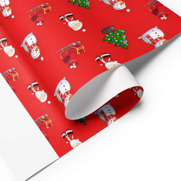 Christmas Gift Wrapping Paper Roll 3 Metre Recycled Woodland Trust Red and green