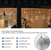 LED String Light Christmas Curtain Light 3.5M Waterproof Fairy Light String Christmas Window Lights 8 Modes decoration USB+Battery Box