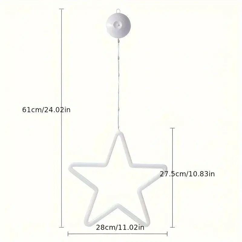 LED Stars Christmas Lighting, Expandable Light Curtain, Christmas Decoration Window with Remote Control and Hooks, 8 Modes, for Christmas