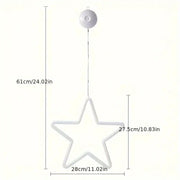 LED Stars Christmas Lighting, Expandable Light Curtain, Christmas Decoration Window with Remote Control and Hooks, 8 Modes, for Christmas