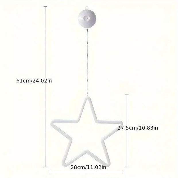 LED Stars Christmas Lighting, Expandable Light Curtain, Christmas Decoration Window with Remote Control and Hooks, 8 Modes, for Christmas