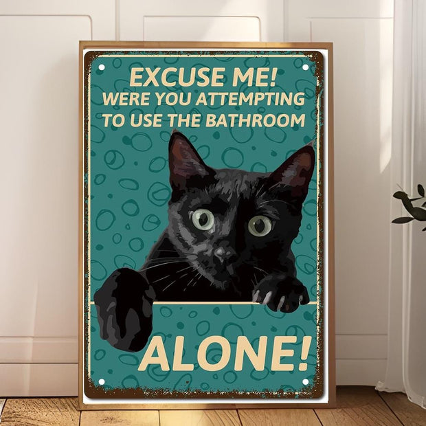 black cat poster are you  attempting to use toilet alone . cat-poster , Black Cat Wall Art - Black Cat Print -Black Cat Artwork - Home Decor