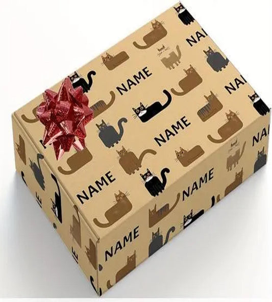 Personalised Name Gift Wrap Wrapping Paper, Birthday cat Customised wrapping paper ,wrapping ,anniversity custom cat name