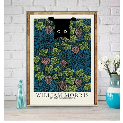 William Morris cat Print, William Morris Exhibition Print, William Morris Poster, Vintage Wall Art, Textile