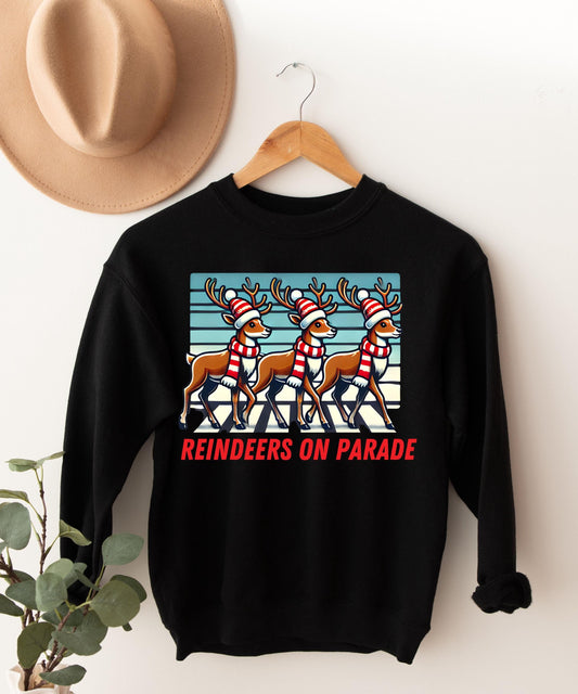 Reindeer Sweatshirt, Christmas Sweater, Christmas Deer Crewneck, reideer  vibes  Sweater, Women Xmas Sweater, Cute Christmas Sweater, C