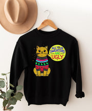 Christmas cat sweater,BLACK CAT  Christmas  Jumper, all your sweaters are ugly cat sweater , Family Holiday,, Cat Lovers Xmas Sweatshirts