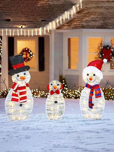 Snowman Outdoor Christmas Decorations Illuminated Reindeer Snowman Christmas Decoration - Outdoor Snowman Christmas Decoration with Lights