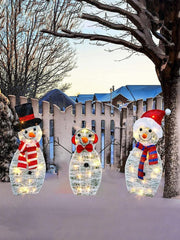 Snowman Outdoor Christmas Decorations Illuminated Reindeer Snowman Christmas Decoration - Outdoor Snowman Christmas Decoration with Lights