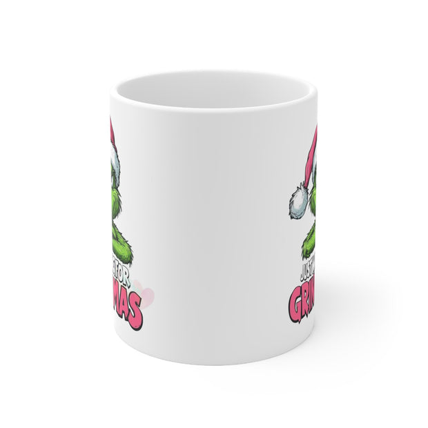 Funny Grinch Coffee Mug - Gift for Christmas, White Ceramic Cup, 11oz, Novelty Tea Mug, Holiday Drinkware, Unique Office Mug
