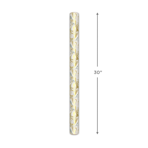 Gold Christmas Wrapping Paper Roll -3 Rolls 43cm x 3m, Metallic & Polka Dot Patterns for Gifts, Weddings  More