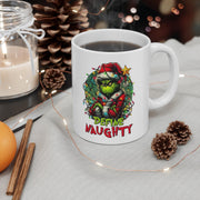 Grinch Coffee Mug, Define naughty  Funny Christmas 11oz Ceramic Cup - Holiday Gift for Coffee Lovers,Unique Xmas Present,