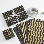 Black Gold Tissue Paper: 20 Sheets 50x35cm Star Print for Craft, Flower, Gift, Party & Wedding Decorations