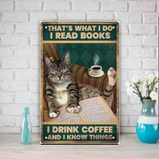 thats what i do i drink tea and read books . cat-poster , tabby Cat Wall Art - tabby Cat Print -tabby Cat Artwork - Home Decor