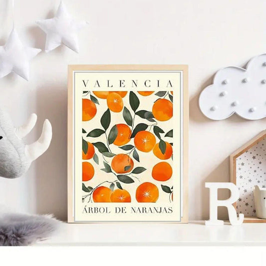 Orange Fruit Market Wall Art, Citrus Poster, Fruit Print, Food Art, Dining Room, Kitchen,