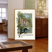 William Morris Exhibition Wall Art Print,  peeking cat Abstract Textiles Vintage art , Famous Artist Print, Vintage Wall Art,Textiles Art,