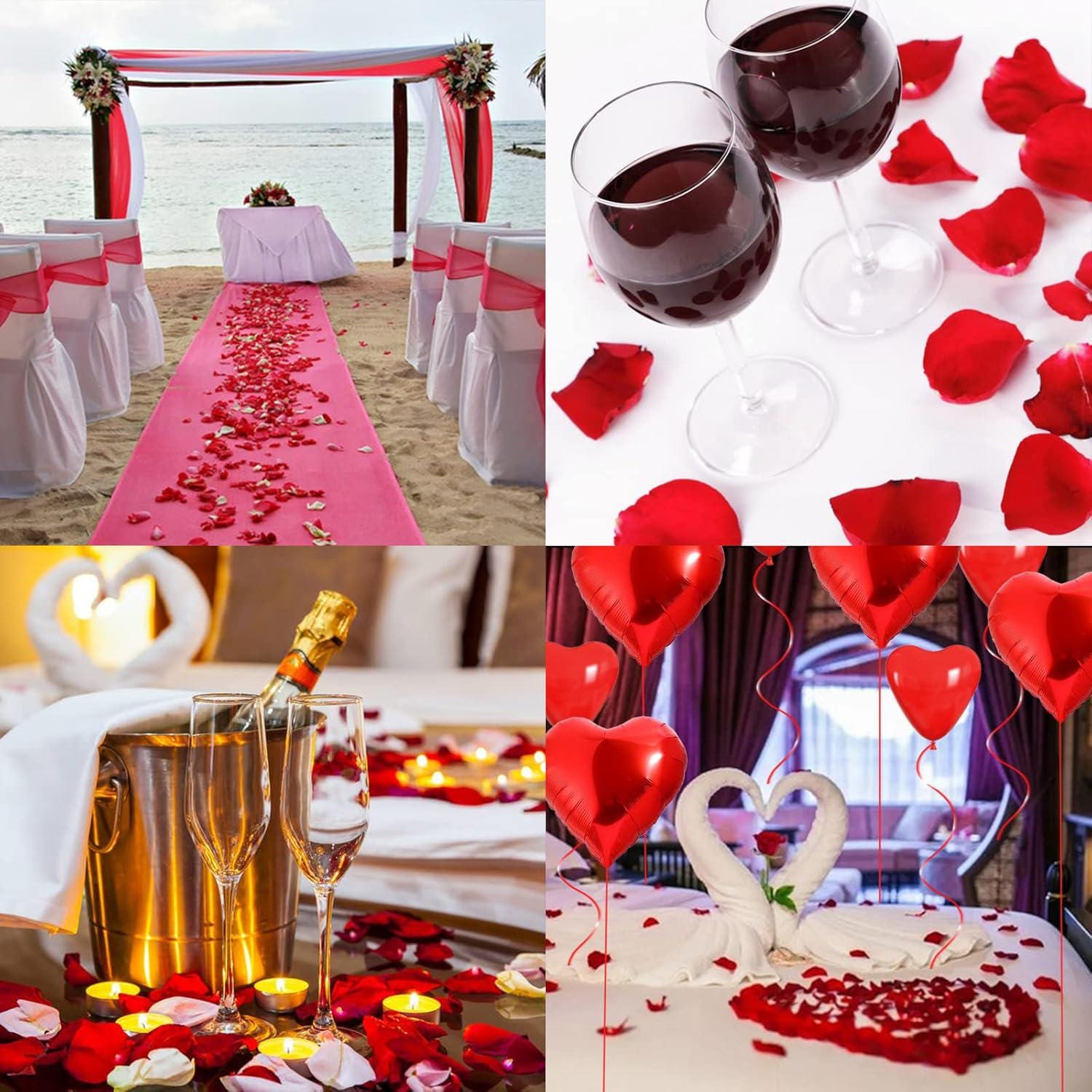 Valentine&#39;s Day Balloon Decorations,Heart Balloons with 1000PCS Rose Petals Love Heart Foil Balloon Decoration Love-Bear for Engagement