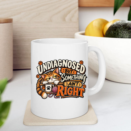 Printify Mug 11oz "Balanced? Unlike My Workload." Funny Office Scales Ceramic Mug (11oz)