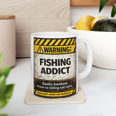 Fishing Addict Ceramic Mug — Funny Fishing Gift Coffee Cup (11oz & 15oz)