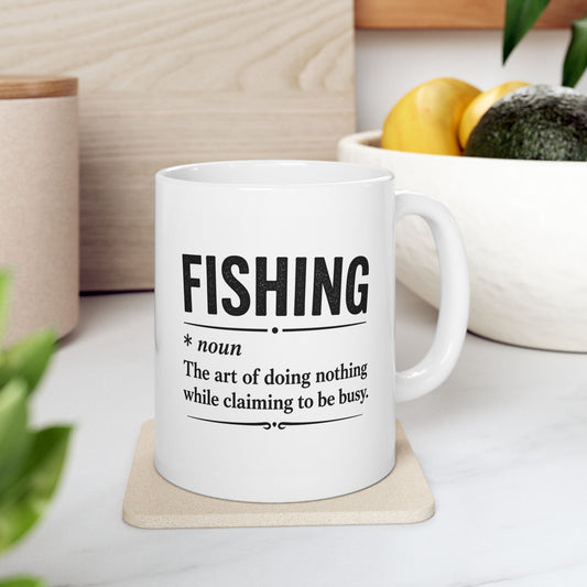 Printify Mug 11oz Fishing Definition Ceramic Mug – Funny Fisherman Gift, 11oz