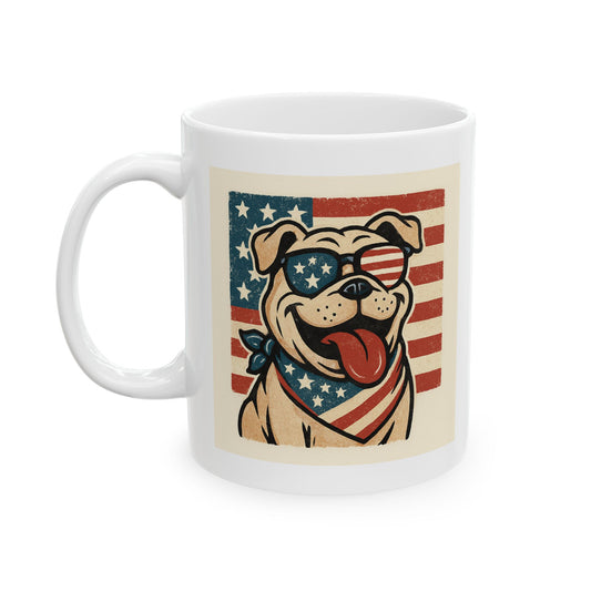 Printify Mug 11oz Funny  4th july Dog Mug – Coffee Cup Gift for Dog Lovers, Cute Animal  Ceramic Mug, Retro Style Tea Cup
