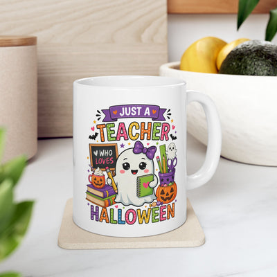 Halloween Teacher Mug — 'Teacher of Little Ghouls' Ceramic Coffee Cup (11oz0