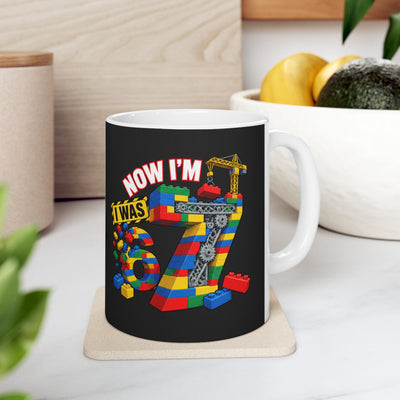 I was 6 now iam 7  Mug –birthday mug  " Colorful Brick  Coffee Cup (11oz)