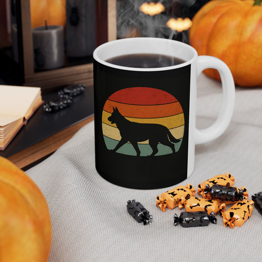 Printify Mug 11oz retro  Dog Mug – Coffee Cup Gift for Dog Lovers, Cute Animal Quote Ceramic Mug, Retro Style Tea Cup for Men & Women