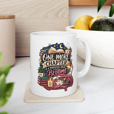Skeleton Reader Ceramic Mug – Gothic Booklover Coffee Cup (11oz)