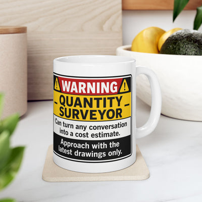 Warning: Quarantine Surveyor Mug — Funny Pandemic Warning Ceramic Coffee Cup (11oz)
