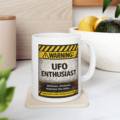 Warning UFO  enthusiast Ceramic Mug — 'Danger: Entitled' Novelty Coffee Cup
