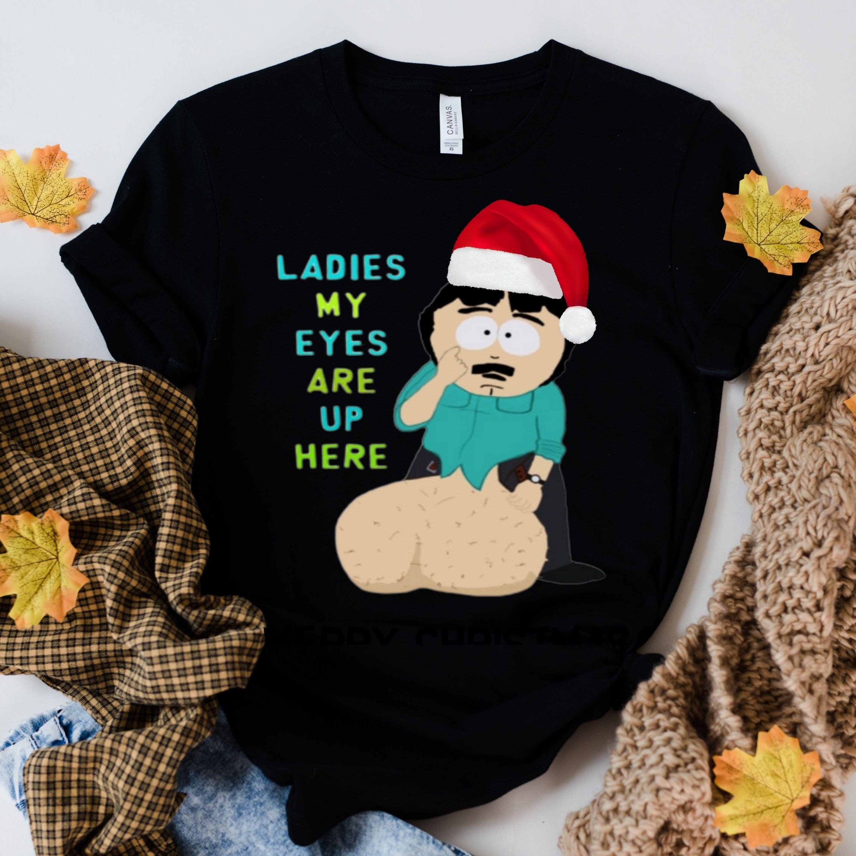 Printify T-Shirt Black / S southpark randy marsh with santa hat , fans of southpark shirt ,randy marsh shirt