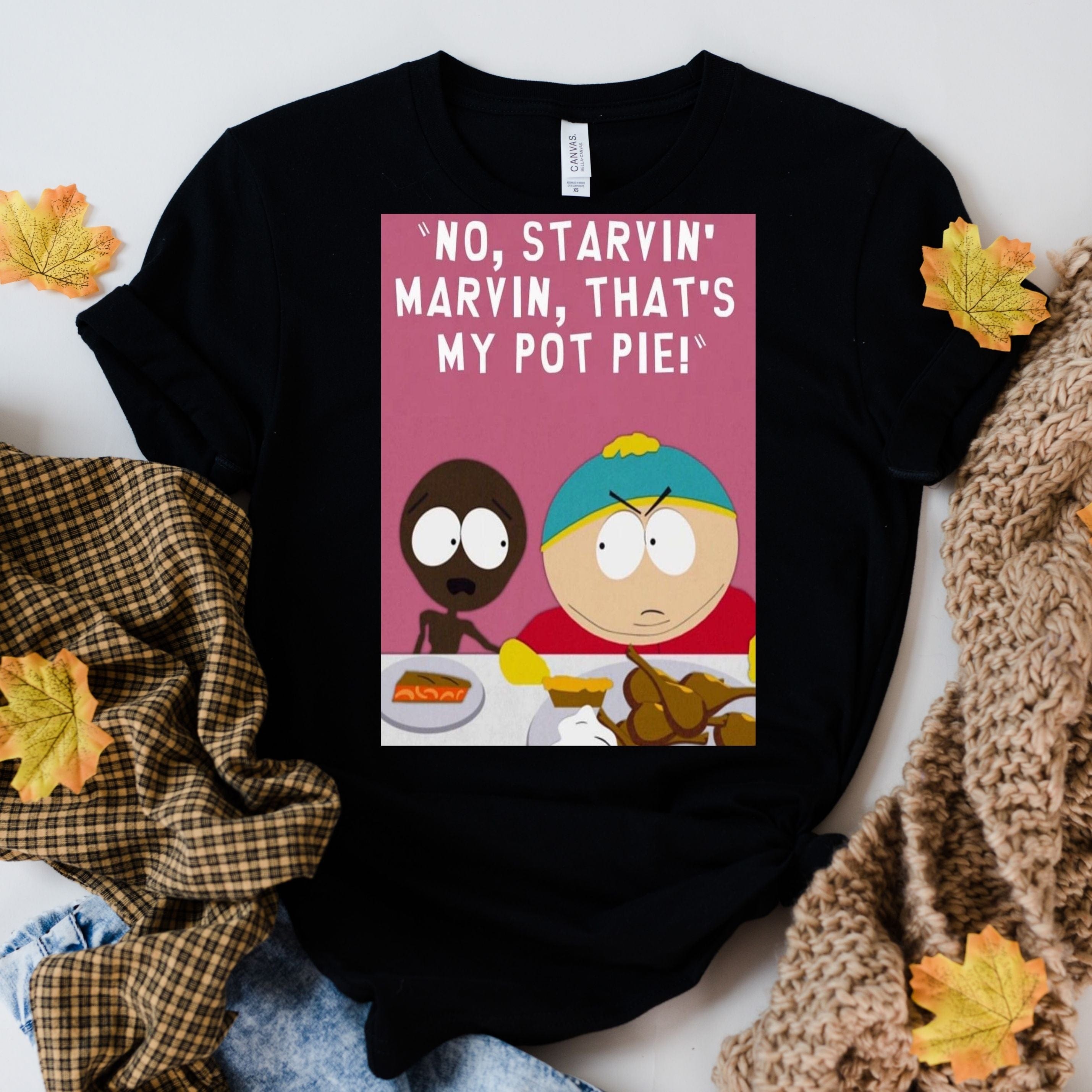 Printify T-Shirt Black / S southpark starving marvin t shirt  , fans of southpark shirt