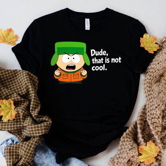 Printify T-Shirt Black / XS kyle broflovski southpark t shirt, dude this is not cool  ,fans of southpark