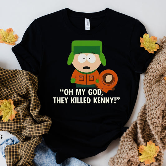 Printify T-Shirt Black / XS kyle broflovski southpark t shirt, oh my go they killed kenny ,fans of southpark