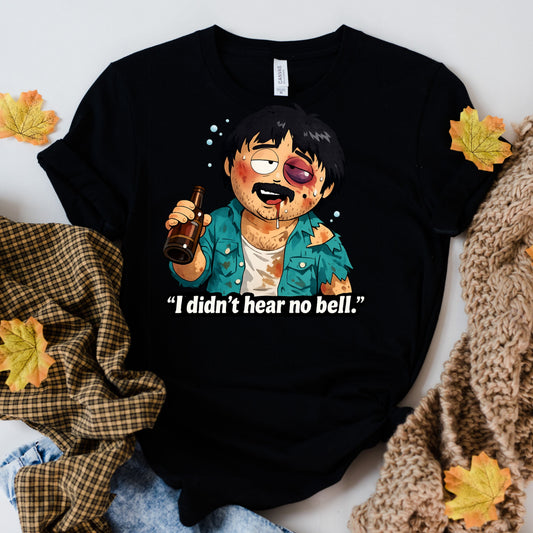 Printify T-Shirt Black / XS randy marsh i didnt hear no bell shirt , southpark t-shirt