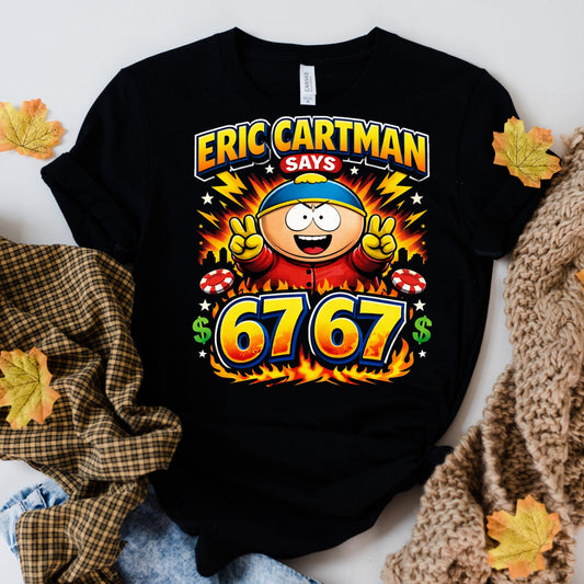 Printify T-Shirt Black / XS South Park Eric Cartman "67" T-Shirt
