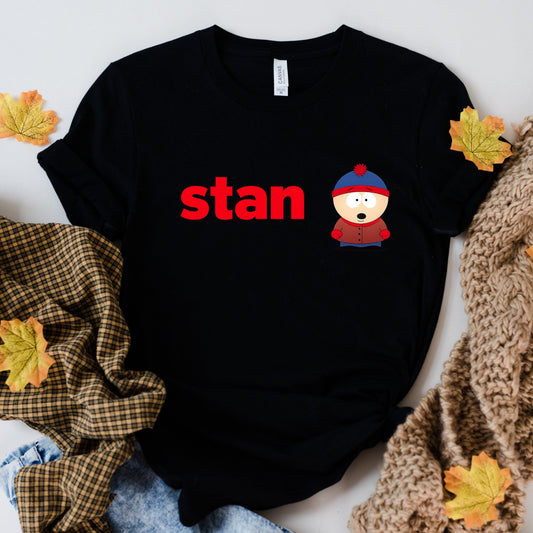 Printify T-Shirt Black / XS Stan Marsh South Park T-Shirt — Named Character Graphic Tee