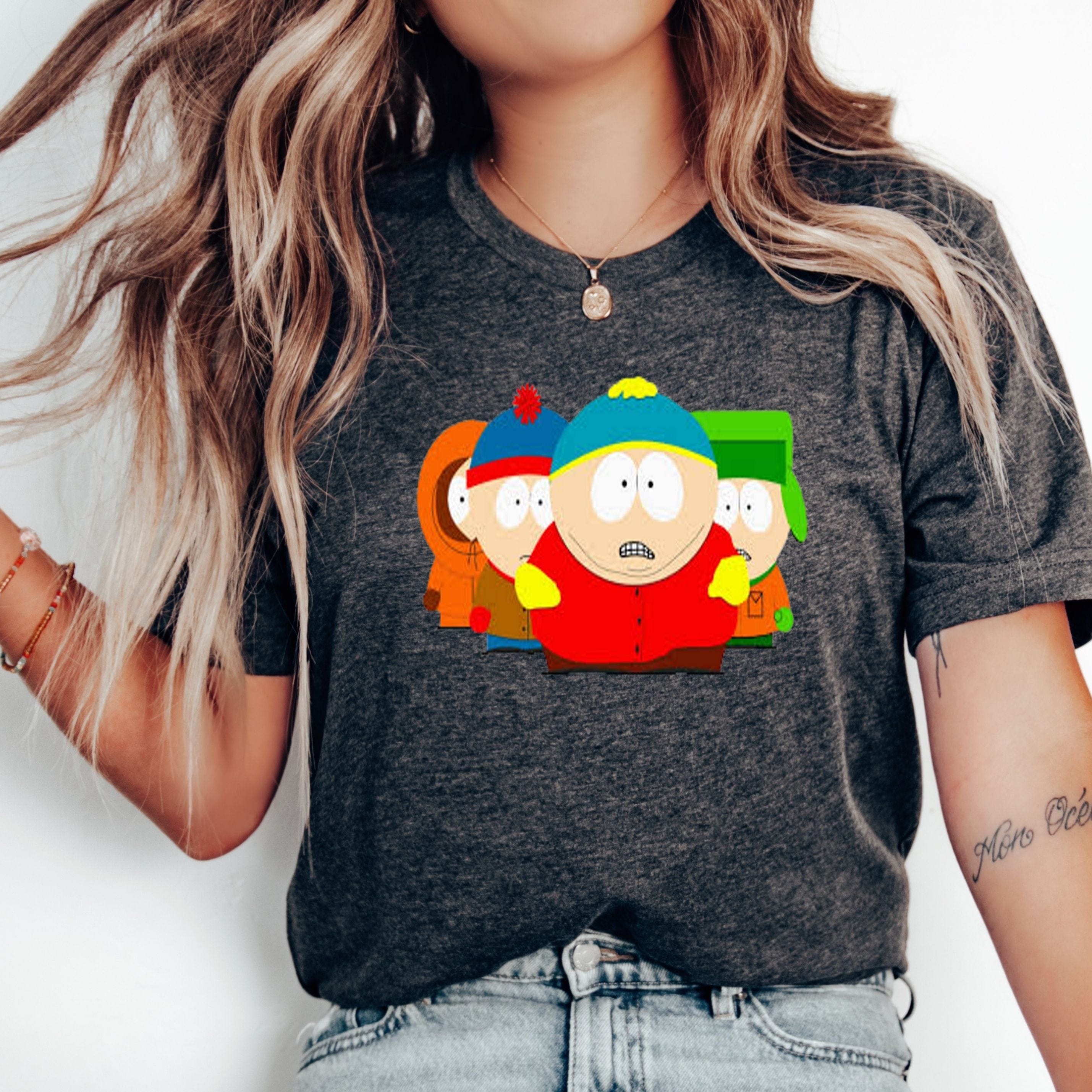 Printify T-Shirt southpark characters group portrait  t- shirt  , fans of southpark shirt