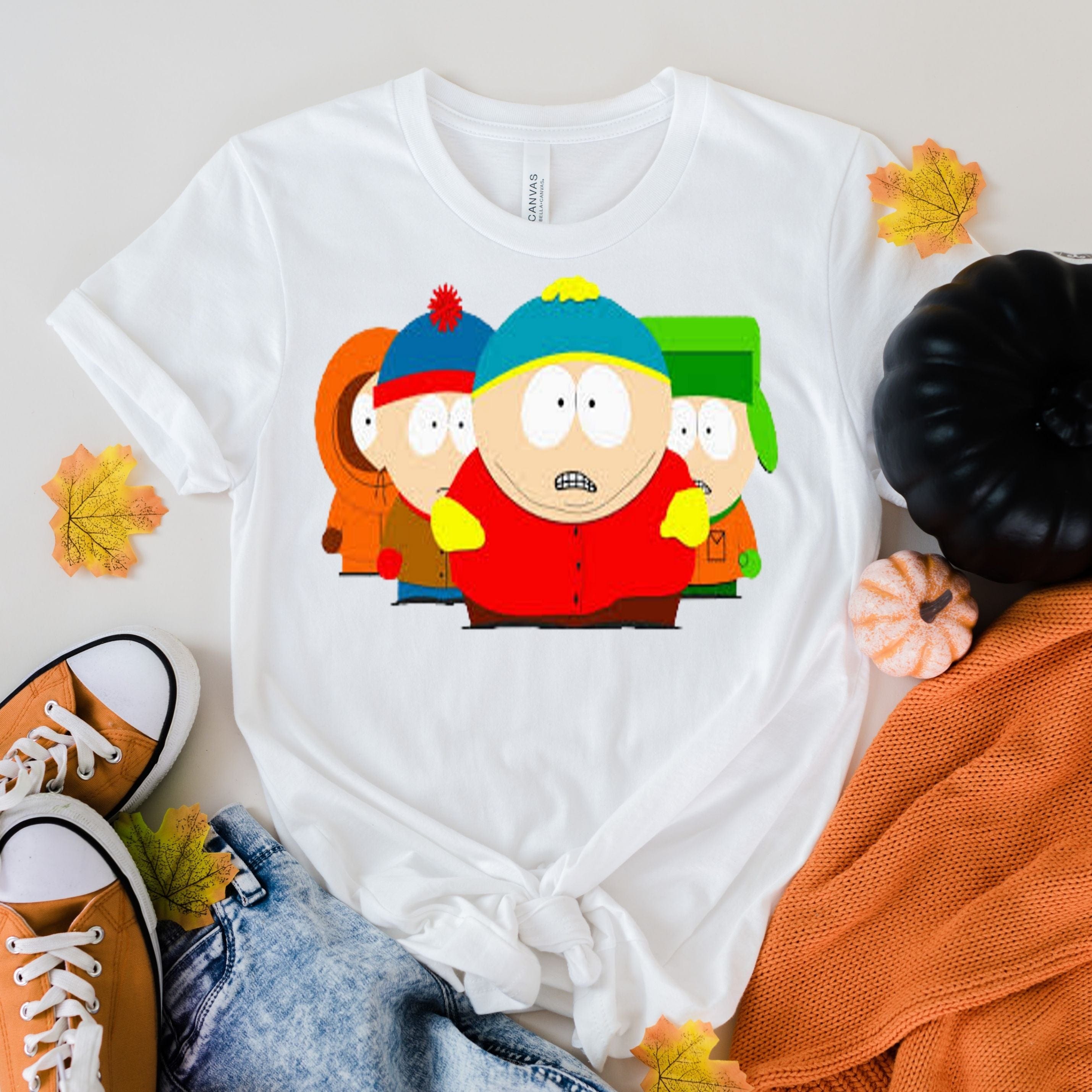 Printify T-Shirt southpark characters group portrait  t- shirt  , fans of southpark shirt