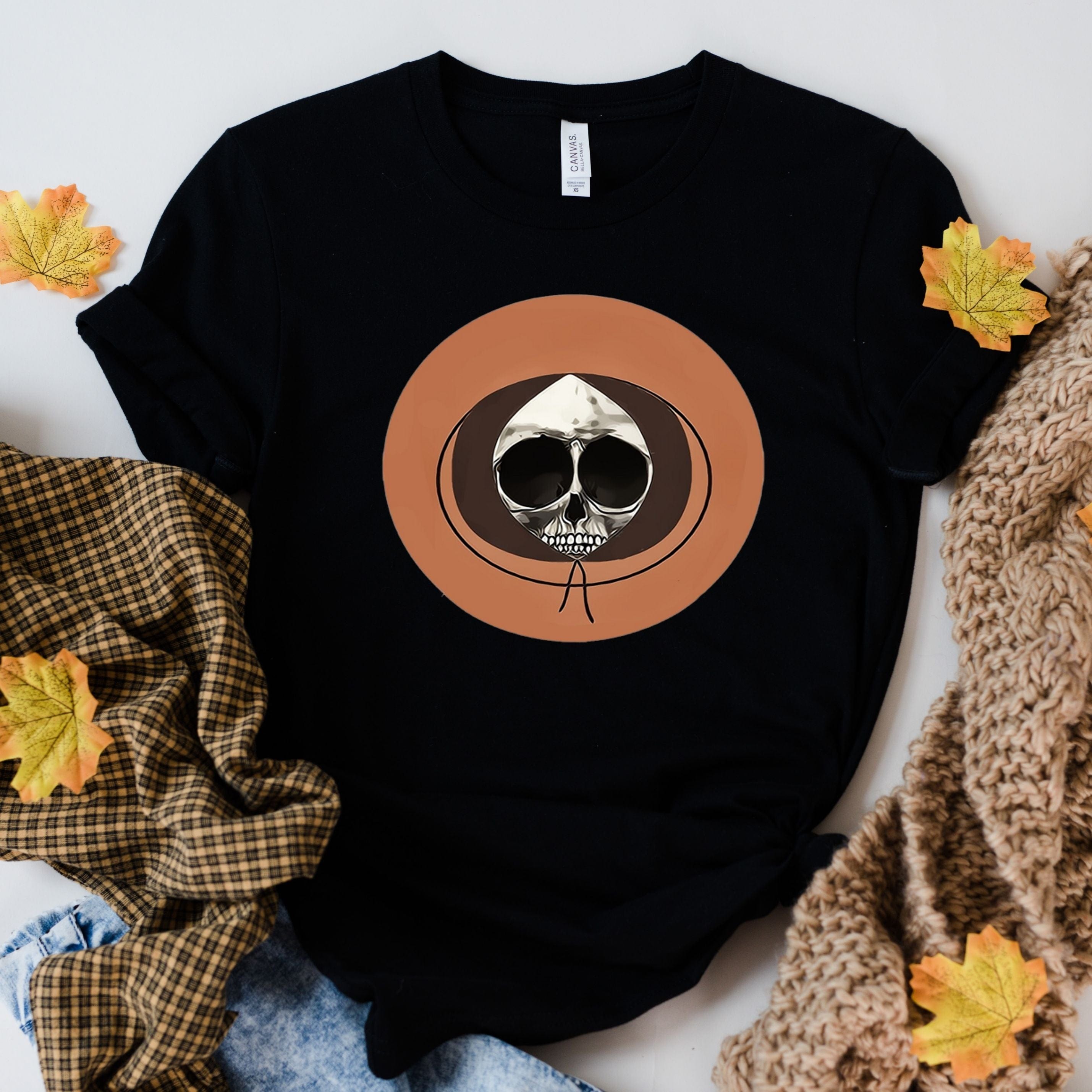 Printify T-Shirt southpark kenny skull  t shirt , fans of southpark