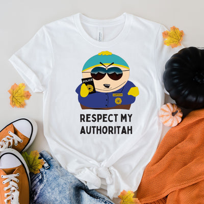 Southpark eric cartman - respect my authority t -shirt ,fans of  southpark t shirt ,