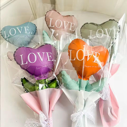 Williamsmugstore 5 roses diff colours Mini Rose Flower Balloons 10pcs ,Rose Shaped Balloon for  Mother's Day\valentines  ,Valentines Day Wedding Decoration,  Party Supplies