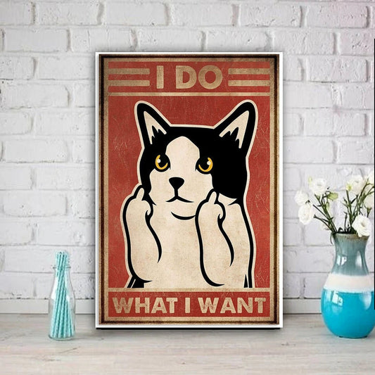 Williamsmugstore Black cat wall art i do what i want  poster  , Black Cat  Art - Black Cat Print - -Black Cat Artwork - Home Decor