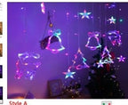 Williamsmugstore LED String Light Christmas Curtain Light 3.5M Waterproof Fairy Light String Christmas Window Lights 8 Modes decoration USB+Battery Box