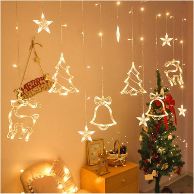 LED String Light Christmas Curtain Light 3.5M Waterproof Fairy Light String Christmas Window Lights 8 Modes decoration USB+Battery Box