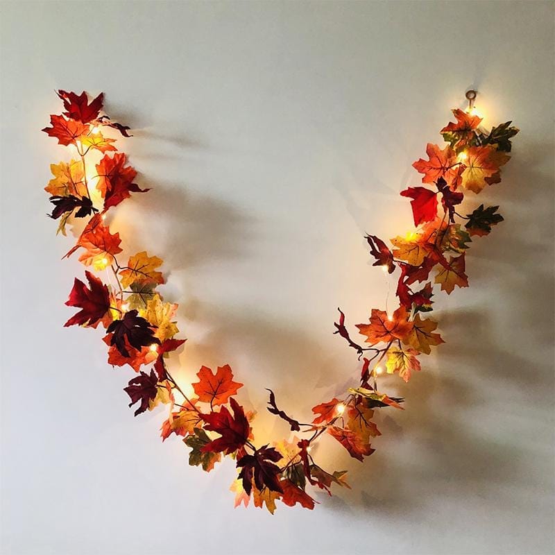 Williamsmugstore Maple Leaf 20 LED String Lights, Halloween Decor, Autumn Fall, Home Decor, Garden Decor, Halloween Party, Outdoor Indoor, Autumn