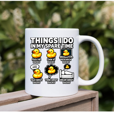 Things I Do In My Spare Time Duck Lover Mug – Funny Rubber Duck Gift