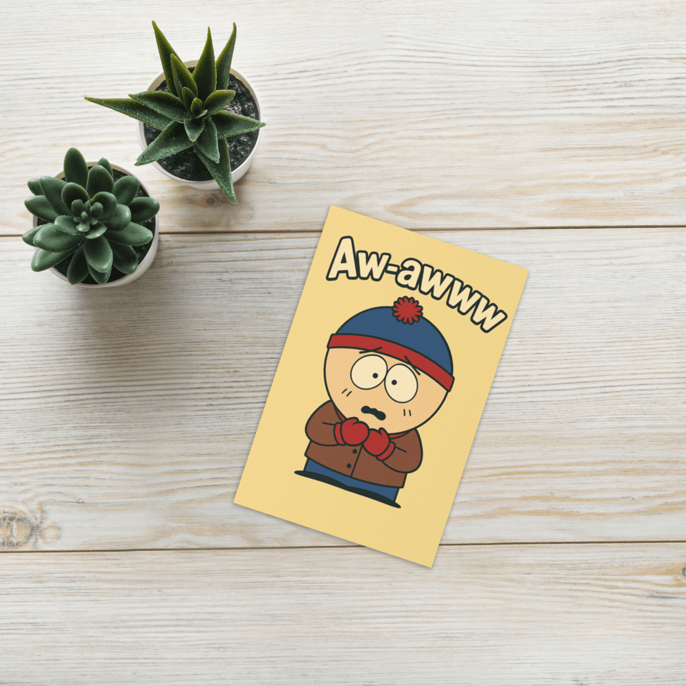 Williamsmugstore southpark stan marsh greeting card, southpark birthday card