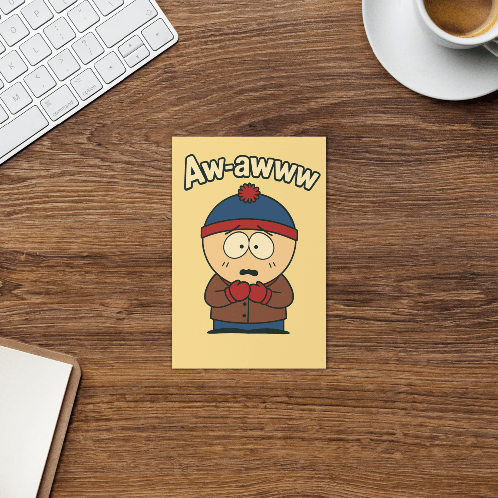 Williamsmugstore southpark stan marsh greeting card, southpark birthday card